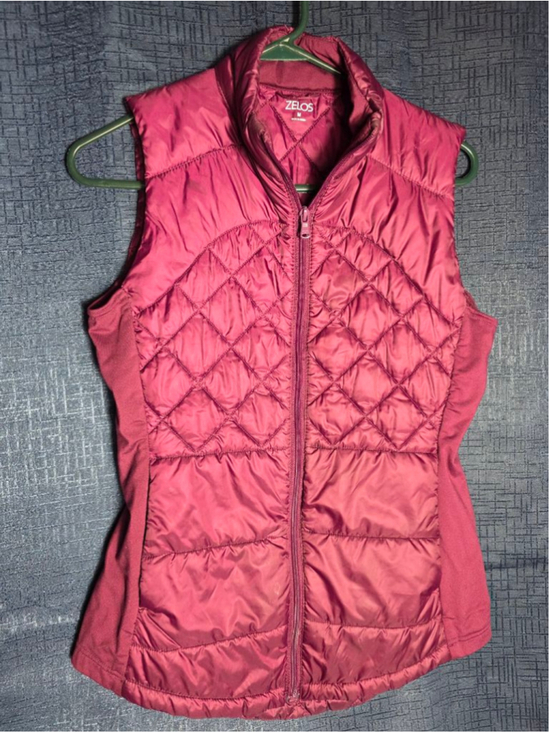 ZELOS Jackets & Blazers - Women's ZELOS Burgundy Quilted Puffer Vest M y2k 90's fall